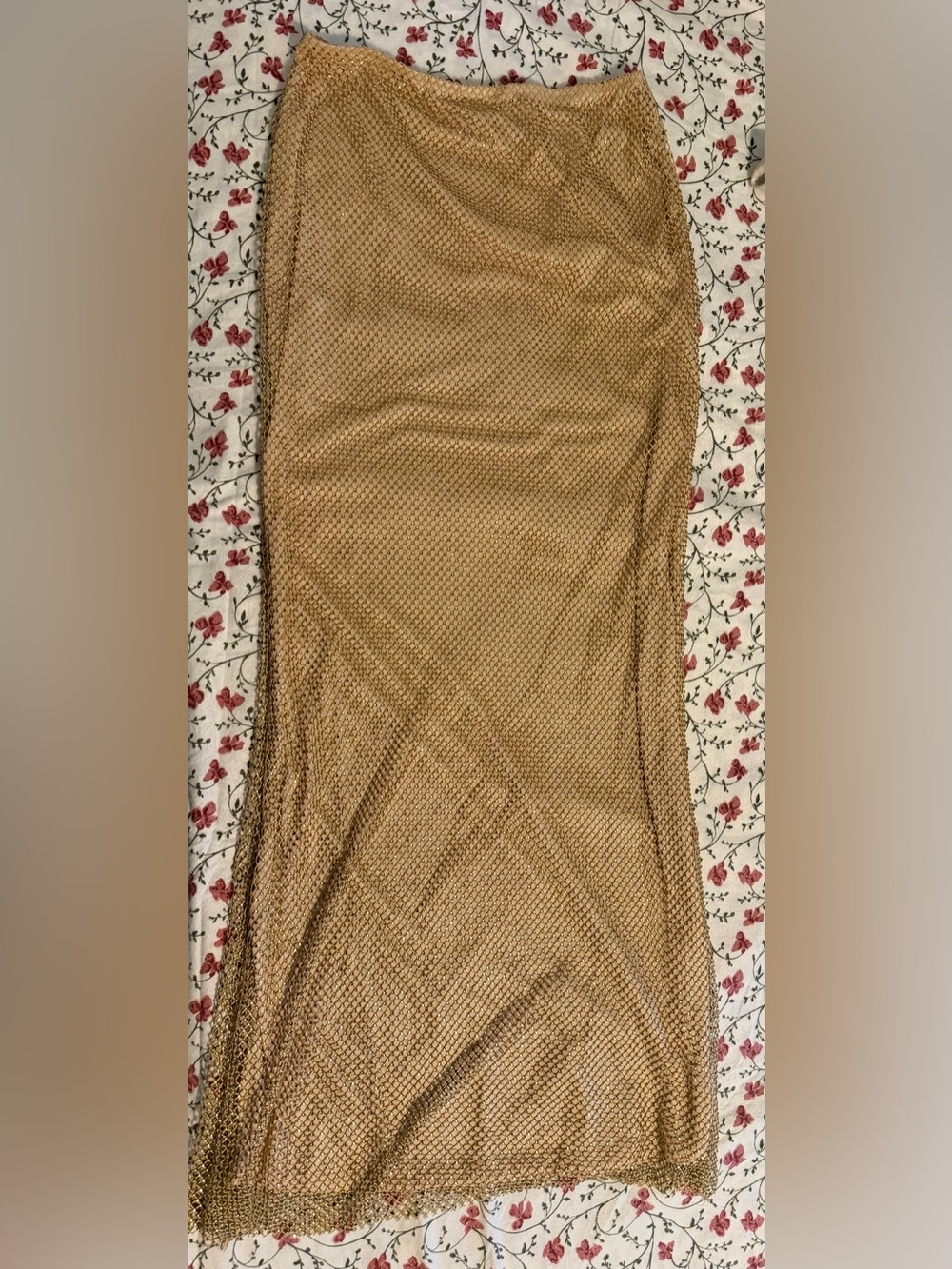 NWOT Luxurious Neutral Tan Mesh Layered Women’s Skirt-M